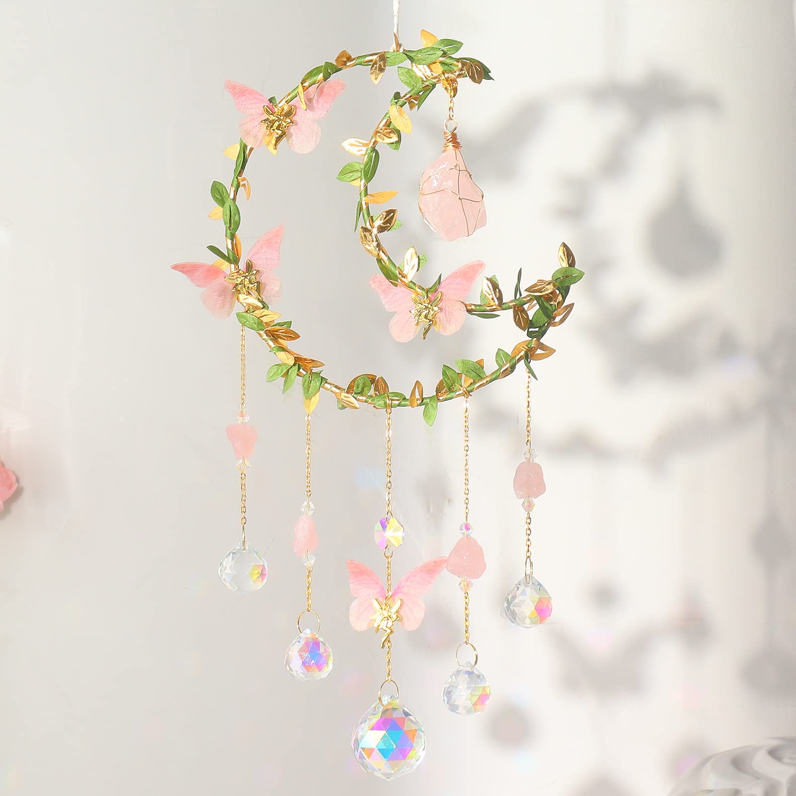 Suncatcher - Amethyst Moon Crystal Sun Catcher Window Hanging, Good Luck Charms Gifts for Women Chrismas Thanksgiving Birthday Crystal