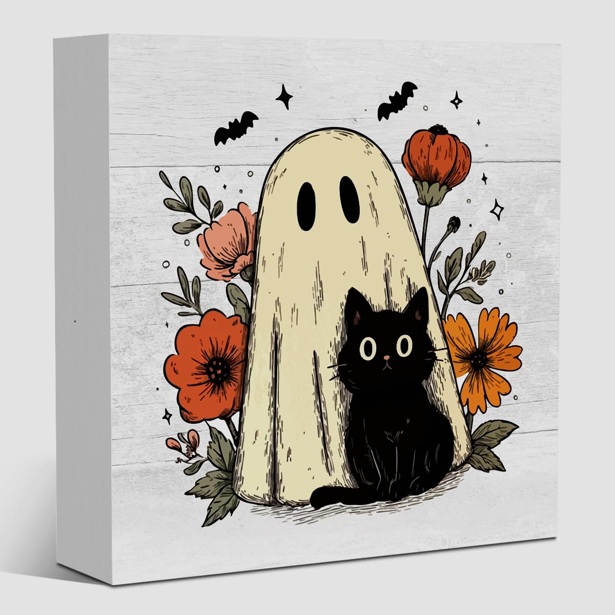 Cute Halloween Decor, Happy Halloween Dog Decorations, Spooky Ghost Decor for Home Office, Spider Webs Scary Decorations 5 x 5 inches A11