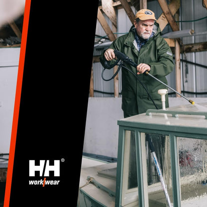 Helly-Hansen Workwear Mandal Adjustable Waterproof Jackets for Men - Heavy Duty Comfortable PVC-Coated Protective Rain Coat