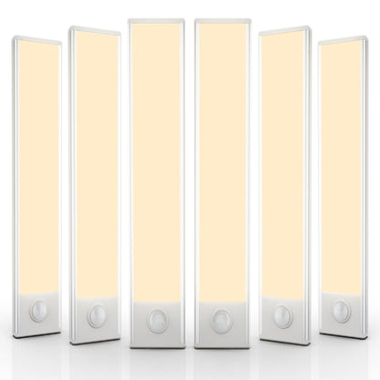 6 Pack Under Cabinet Lights Wireless, 32 LED Motion Sensor Light Indoor Rechargeable Magnetic Closet Lights Battery Operated, Under Counter Lights for Kitchen, Wardrobe, Hallway, Stairs