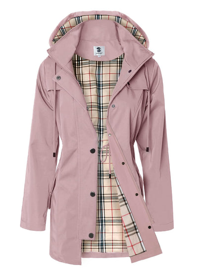 SaphiRose Women's Long Hooded Rain Jacket Outdoor Raincoat Windbreaker