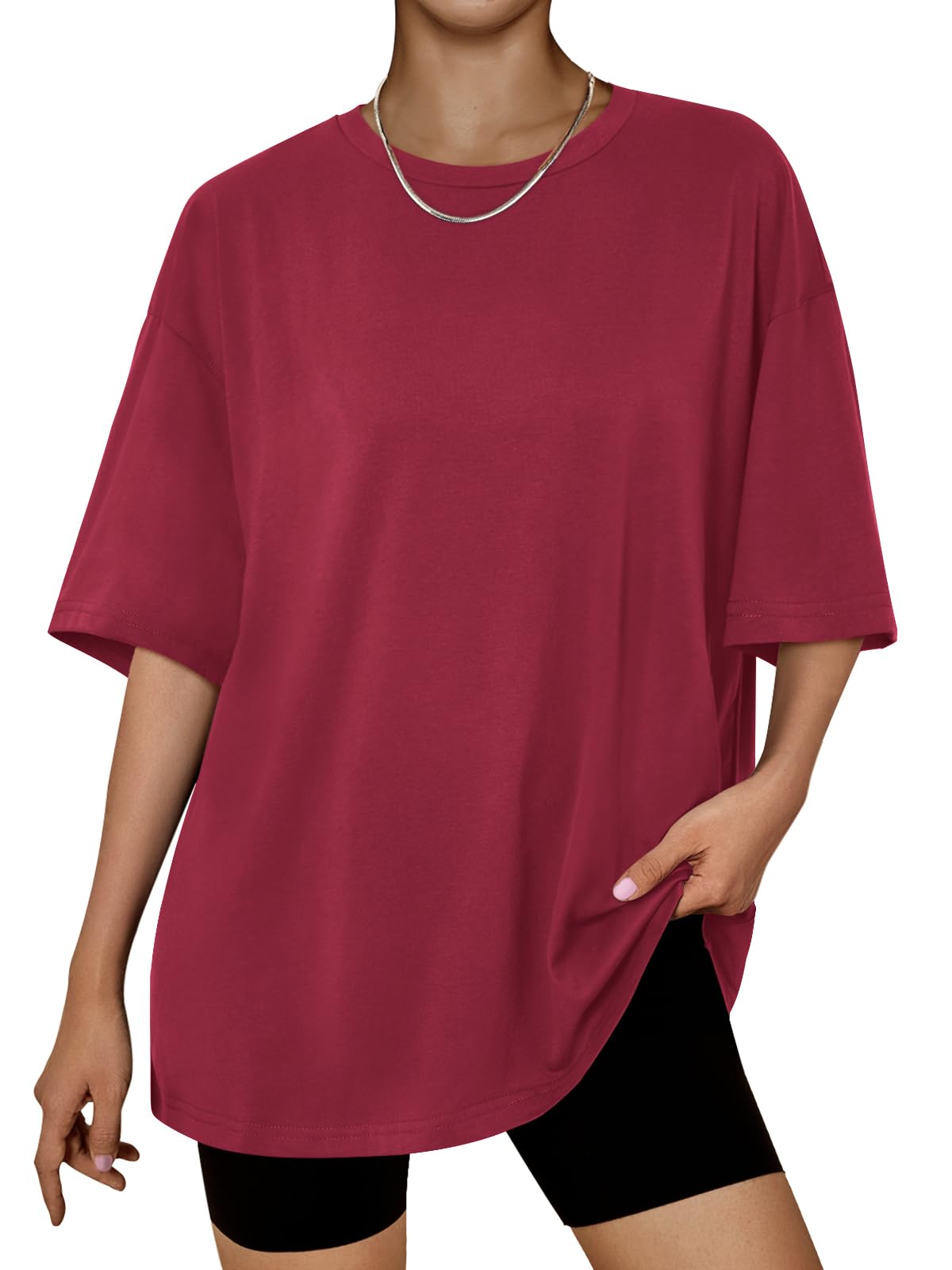 Trendy Queen Womens Oversized Summer T Shirts Plus Size Batwing Cute Casual Tops Short Sleeves Fashion Workout Clothes