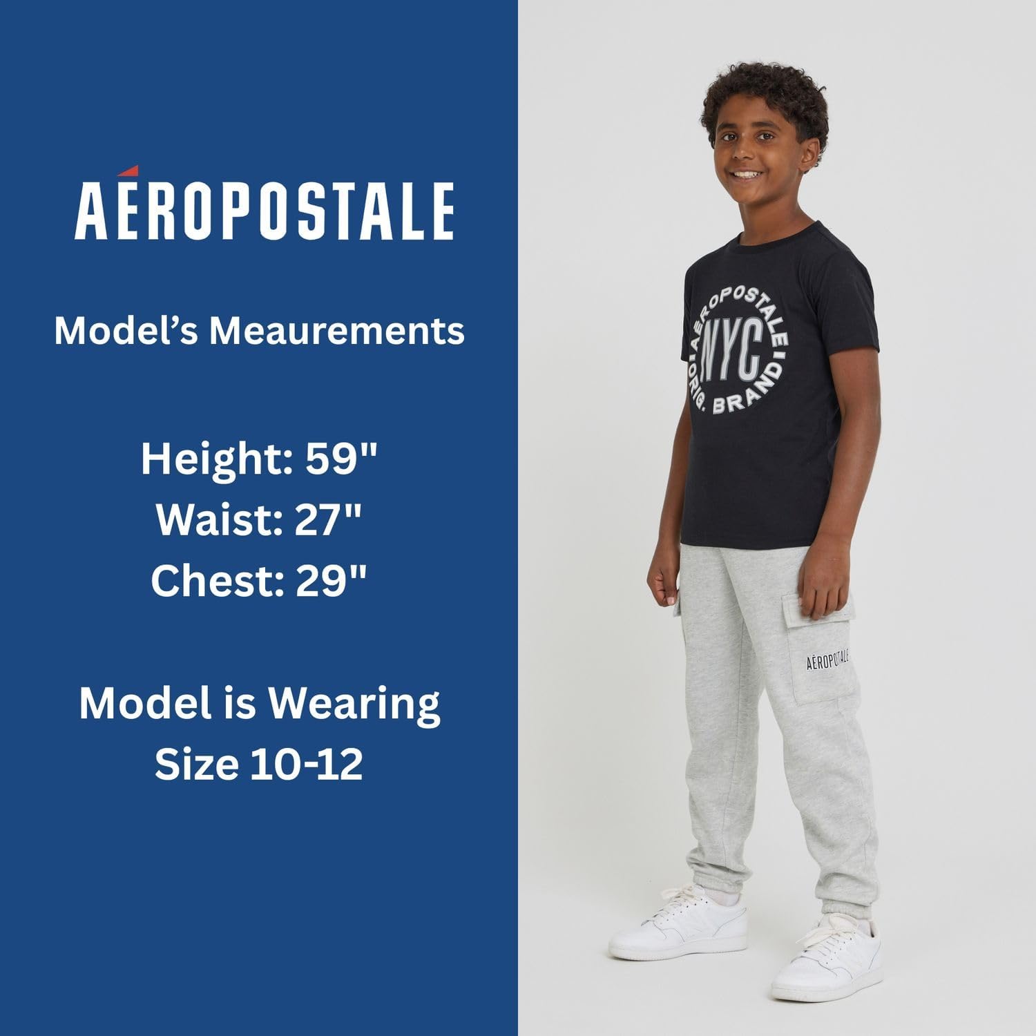 AEROPOSTALE Boys 3 Piece Outfit Set - Fleece Pullover Hoodie, Cargo Sweatpants, T-Shirt, Boys Activewear Set, Sizes 4-12