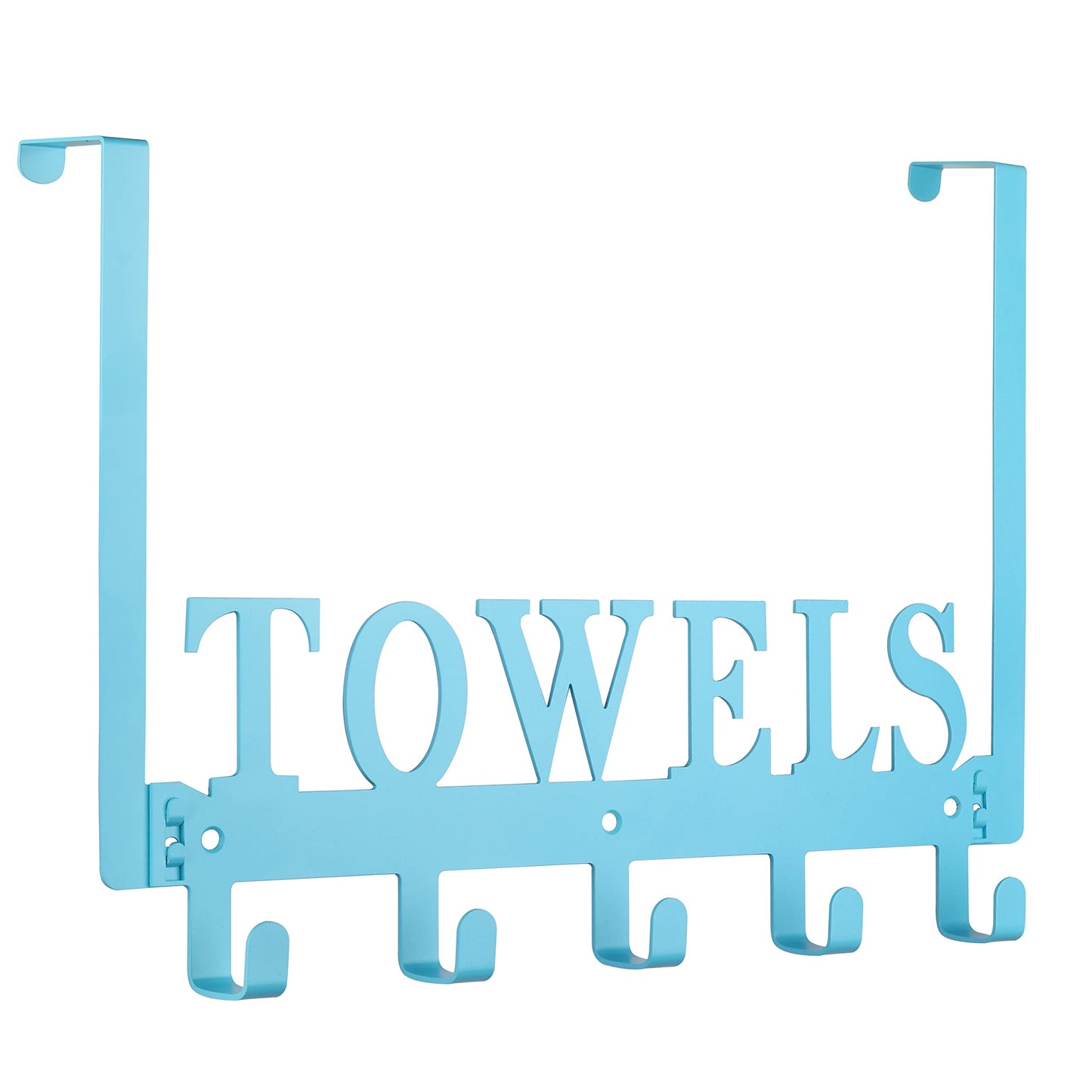 Over The Door Hooks - Towel Holder for Bathroom, Bedroom, Kitchen & Pool - Sandblasted Black Metal Wall Mount