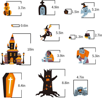 CCINEE Halloween Window Stickers - 10 Sheets Window Clings Decals for Party Decoration, Indoor & Outdoor Home Decor