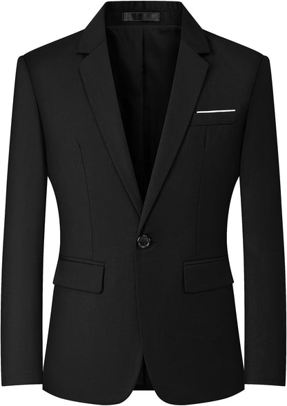Mylldey Mens Blazers Slim Fit Business Casual Men Suit Sport Coat One Button Travel Blazer Lightweight Suit Jacket
