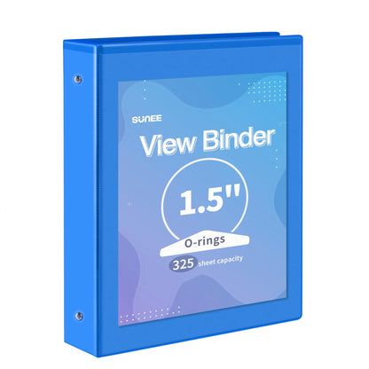 SUNEE 3 Ring Binder 1 Inch 1 Pack, Clear View Binder Three Ring PVC-Free (Fit 8.5x11 Inches) for School or Office Supplies, White