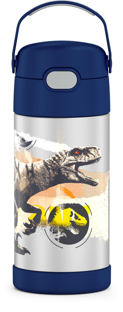 THERMOS FUNTAINER Water Bottle with Straw - 12 Ounce - Kids Stainless Steel Vacuum Insulated Water Bottle with Lid, Minecraft