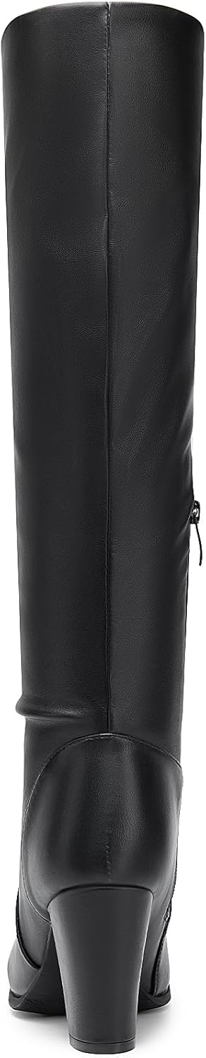 DREAM PAIRS Women's Chunky Heel Knee High Boots