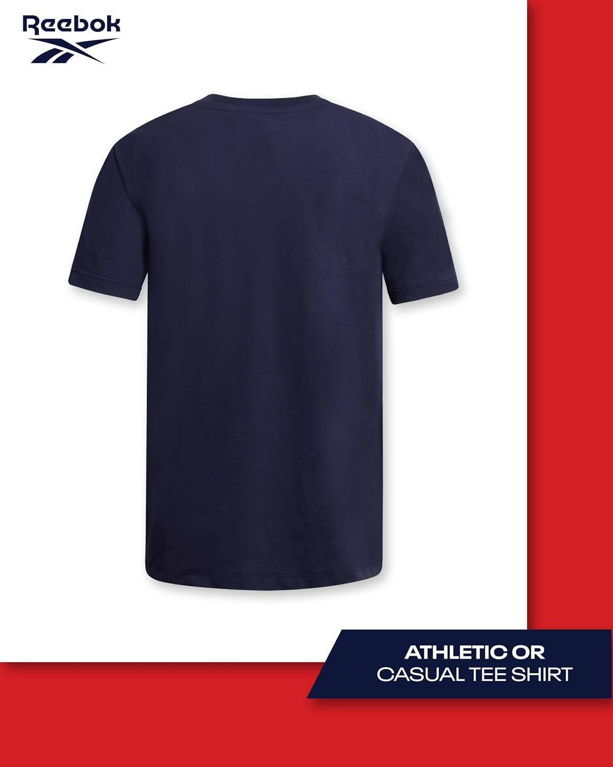 Reebok Boys Shirts - 2 Pack Short Sleeve Logo Cotton T Shirt for Boys - Summer Kids Clothes T-Shirts for School and Play