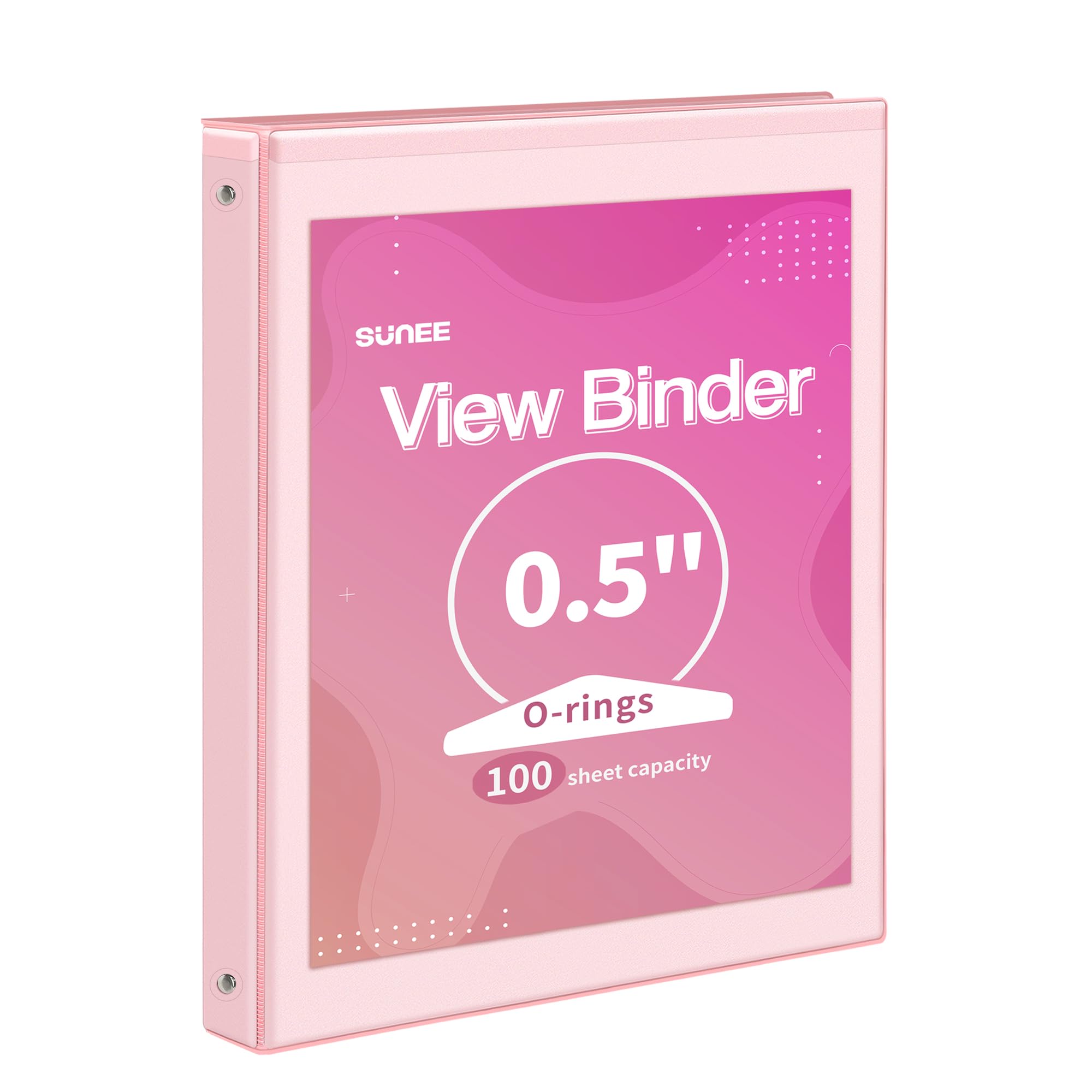 SUNEE 3 Ring Binder 1 Inch 1 Pack, Clear View Binder Three Ring PVC-Free (Fit 8.5x11 Inches) for School or Office Supplies, White