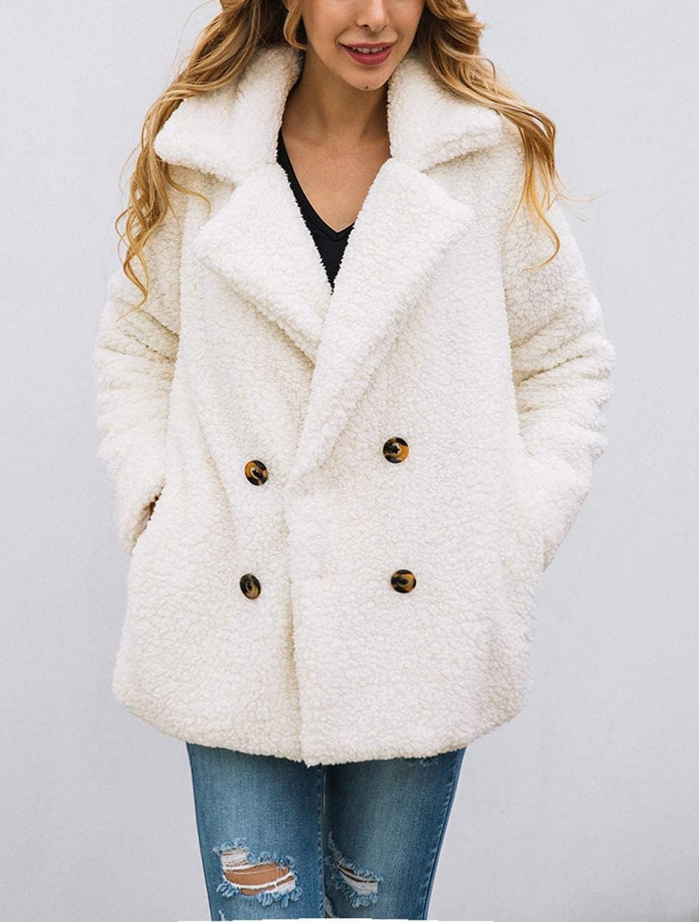 PRETTYGARDEN Women's Fashion Winter Coats Sherpa Fleece Faux Fur Shearling Oversized Trendy Jackets Warm Outerwear Clothing