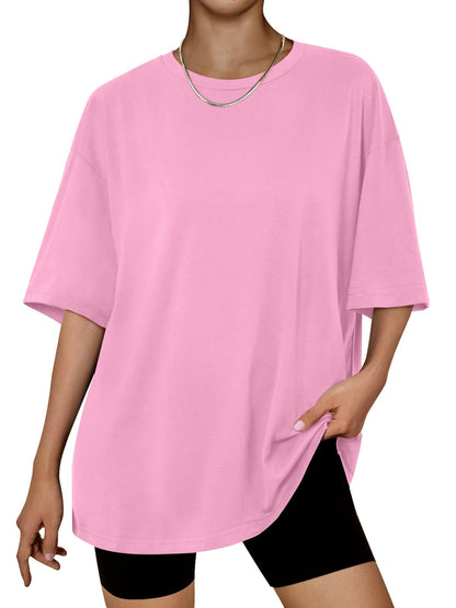 Trendy Queen Womens Oversized Summer T Shirts Plus Size Batwing Cute Casual Tops Short Sleeves Fashion Workout Clothes