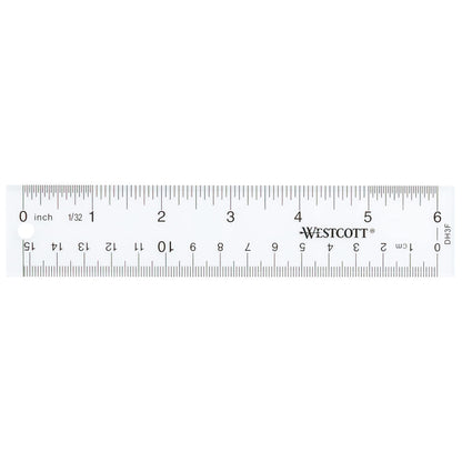 Westcott 10562 Acrylic Clear Ruler, 12 in