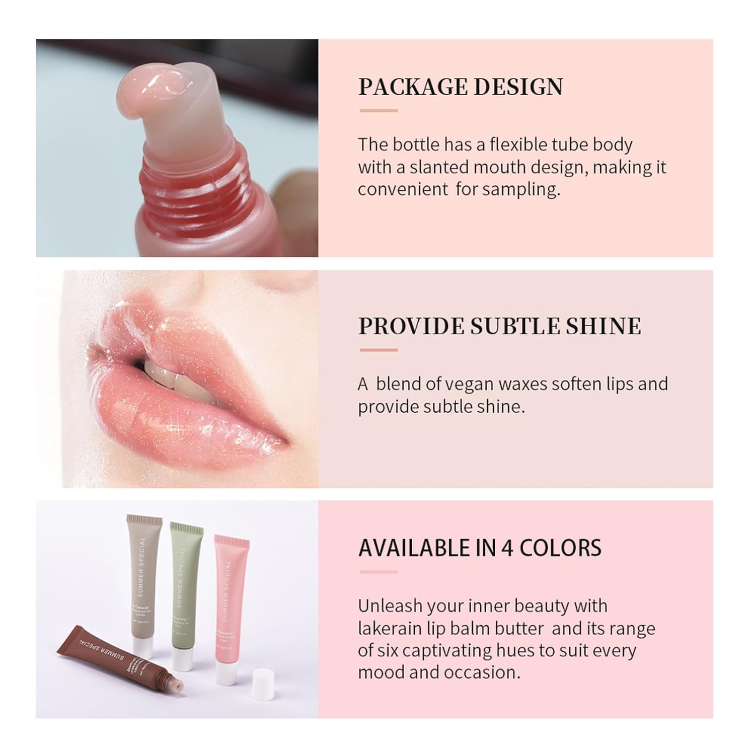 Summer Special Lip Butter Balm - Ultra-Hydrating, Nourishing Lip Care with Natural Ingredients, Shea Butter & Olive Oil, Soothes & Softens Dry Lips (4PCS, 0.5 Fl Oz (Pack of 4))