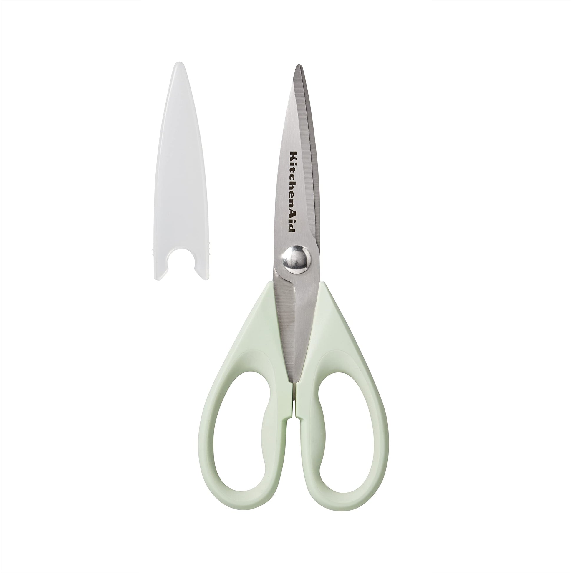 KitchenAid All Purpose Kitchen Shears with Protective Sheath Durable Stainless Steel Scissors, Dishwasher Safe, Soft Grip Comfort Handle, 8.72 Inch, Black