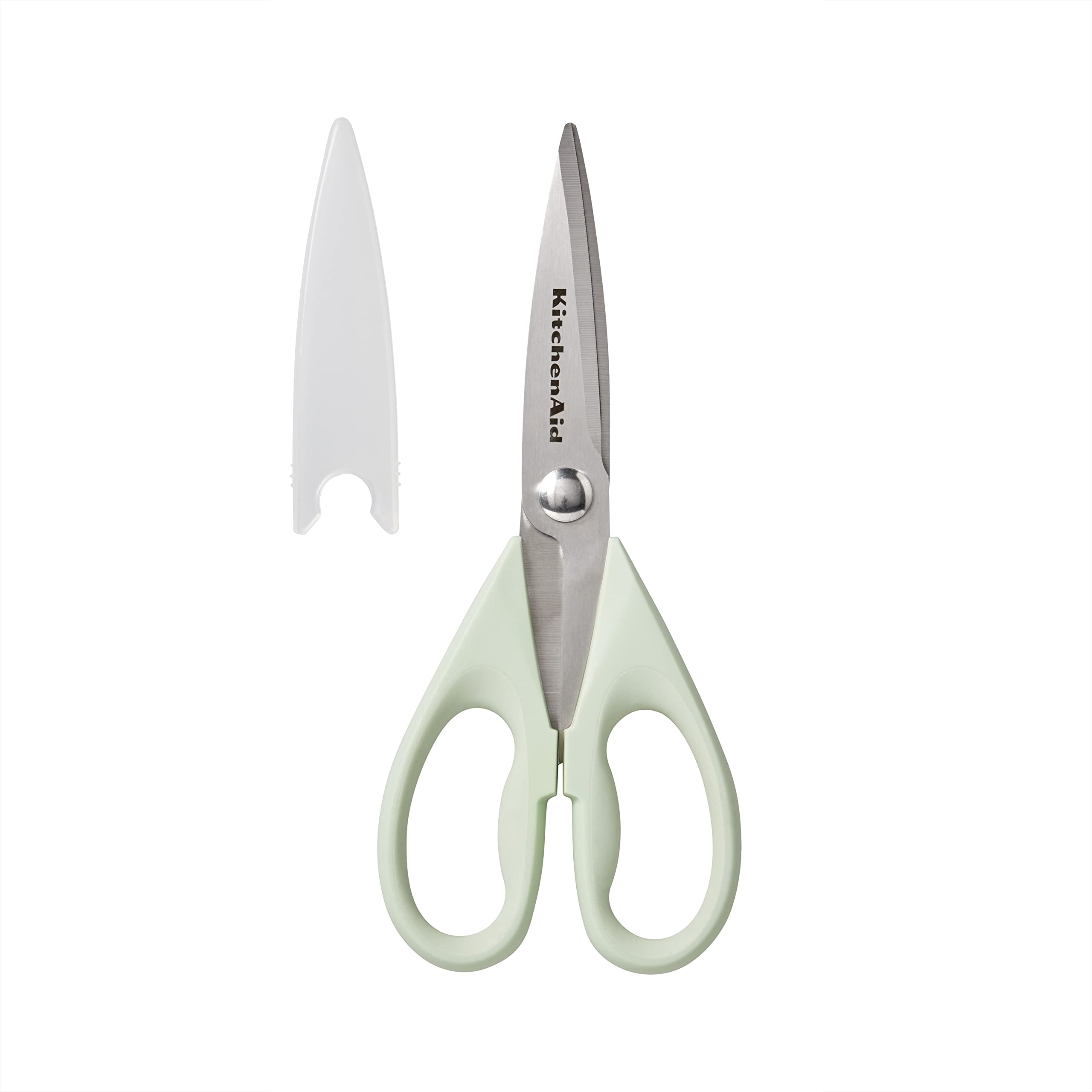 KitchenAid All Purpose Kitchen Shears with Protective Sheath Durable Stainless Steel Scissors, Dishwasher Safe, Soft Grip Comfort Handle, 8.72 Inch, Black