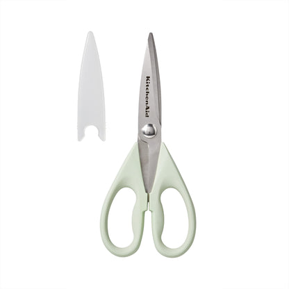 KitchenAid All Purpose Kitchen Shears with Protective Sheath Durable Stainless Steel Scissors, Dishwasher Safe, Soft Grip Comfort Handle, 8.72 Inch, Black