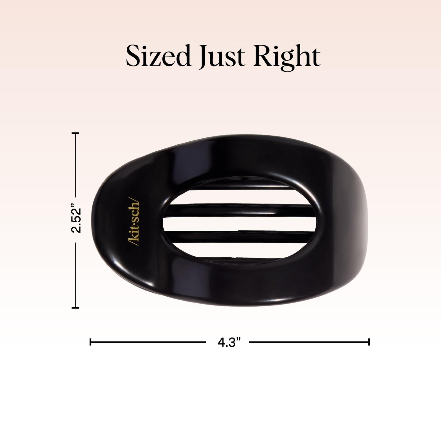 Kitsch Medium Flat Claw Clips for Women - Stylish Flat Hair Clips, Strong Hold for Thick & Fine Hair | Non-Slip for Secure, Comfortable All-Day Wear | Ideal Gifts for Women - Tortoise Design