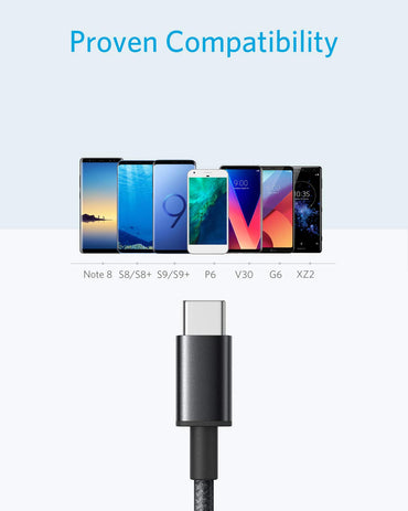 Anker Cable [2 Pack, 6FT], USB A to USB C Cable for Samsung Galaxy S10 S10+, LG V30, Beats Fit Pro and More (Black)