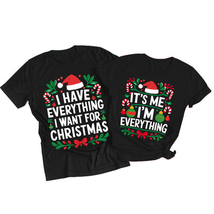 Christmas Couples Shirts Merry Christmas Family Matching Xmas Outfits Funny Holiday Graphic Pajamas Tees Top