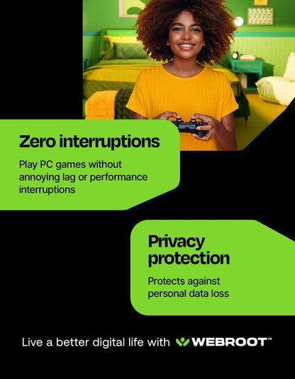 Webroot Antivirus Software 2026 | 3 Device | 1 Year Download for PC/Mac