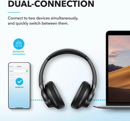 Soundcore by Anker Q20i Hybrid Active Noise Cancelling Headphones, Wireless Over-Ear Bluetooth, 40H Long ANC Playtime, Hi-Res Audio, Big Bass, Customize via an App, Transparency Mode (Pink)