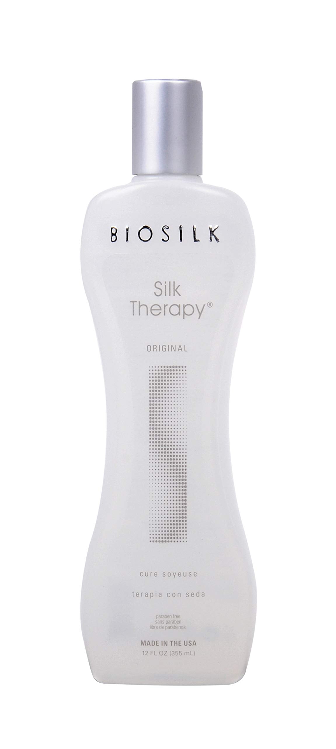 BioSilk Silk Therapy Original Cure, Reconstructing Treatment For Adding Shine & Helping Prevent Split Ends, Sulfate, Paraben, & Cruelty-Free, 12 Oz