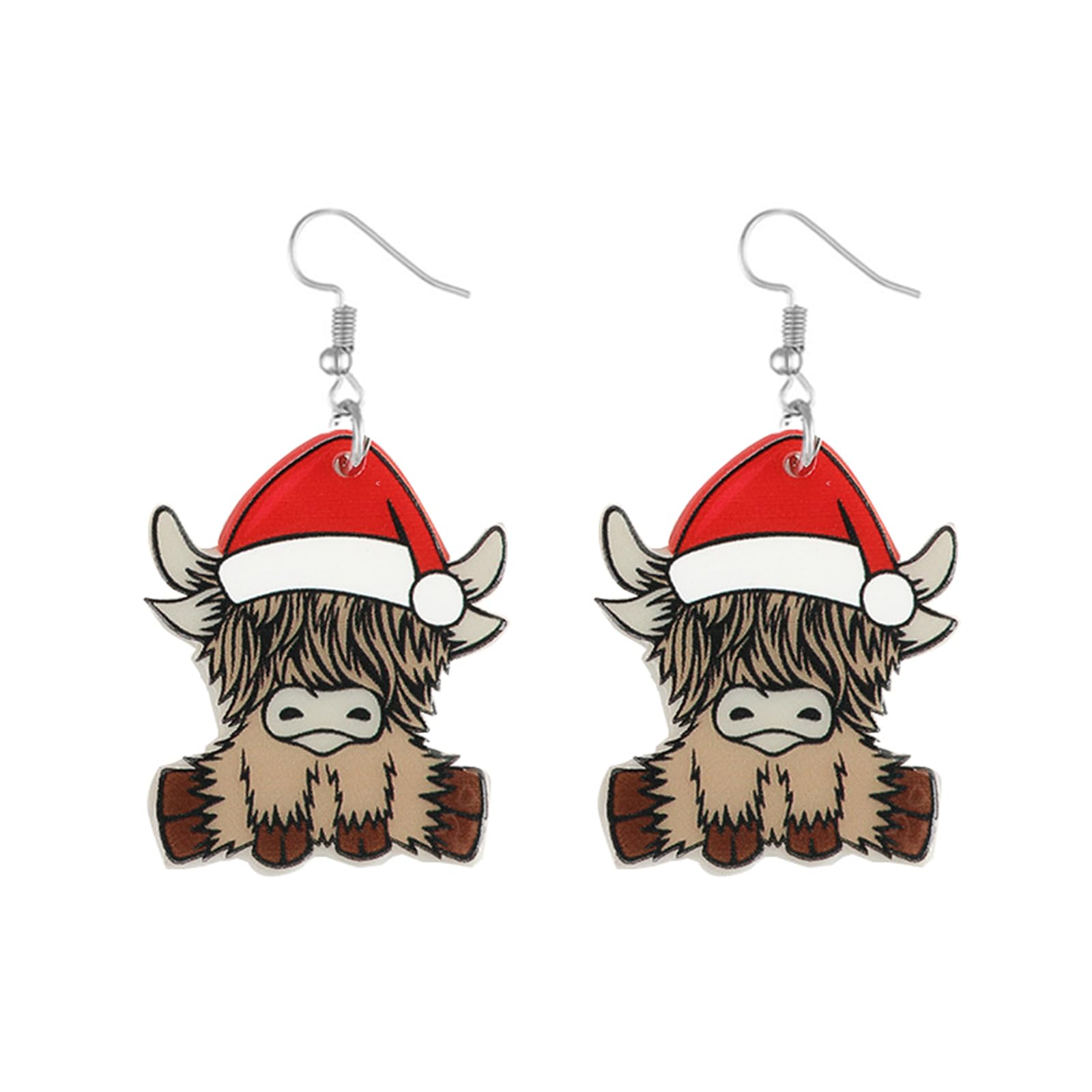 Christmas Earrings For Women Cute Colorful Acrylic Christmas Santa Claus HO HO HO Tree Gingerbread Man Dangle Drop Holiday Earrings Decoration Christmas Jewelry Gifts