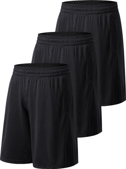 Men's Athletic Shorts with Pockets and Elastic Waistband Quick Dry Activewear Workout Shorts for Men