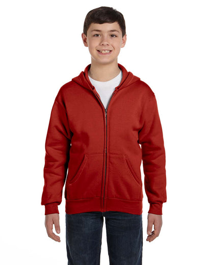 Hanes Boys' EcoSmart Full Zip Hooded Jacket, Navy, Large