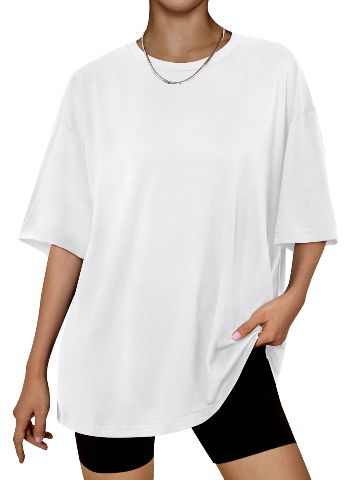 Trendy Queen Womens Oversized Summer T Shirts Plus Size Batwing Cute Casual Tops Short Sleeves Fashion Workout Clothes