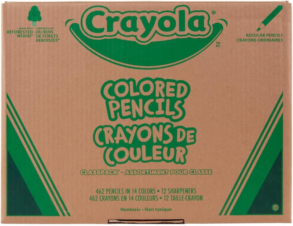 Crayola Colored Pencil Classpack (462ct), Bulk Colored Pencils, 14 Assorted Colors, School Supplies for Teachers, Ages 3+