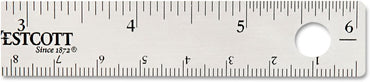 Westcott 10414 Stainless Steel Metal Ruler with Non-Slip Cork Base, 6 in