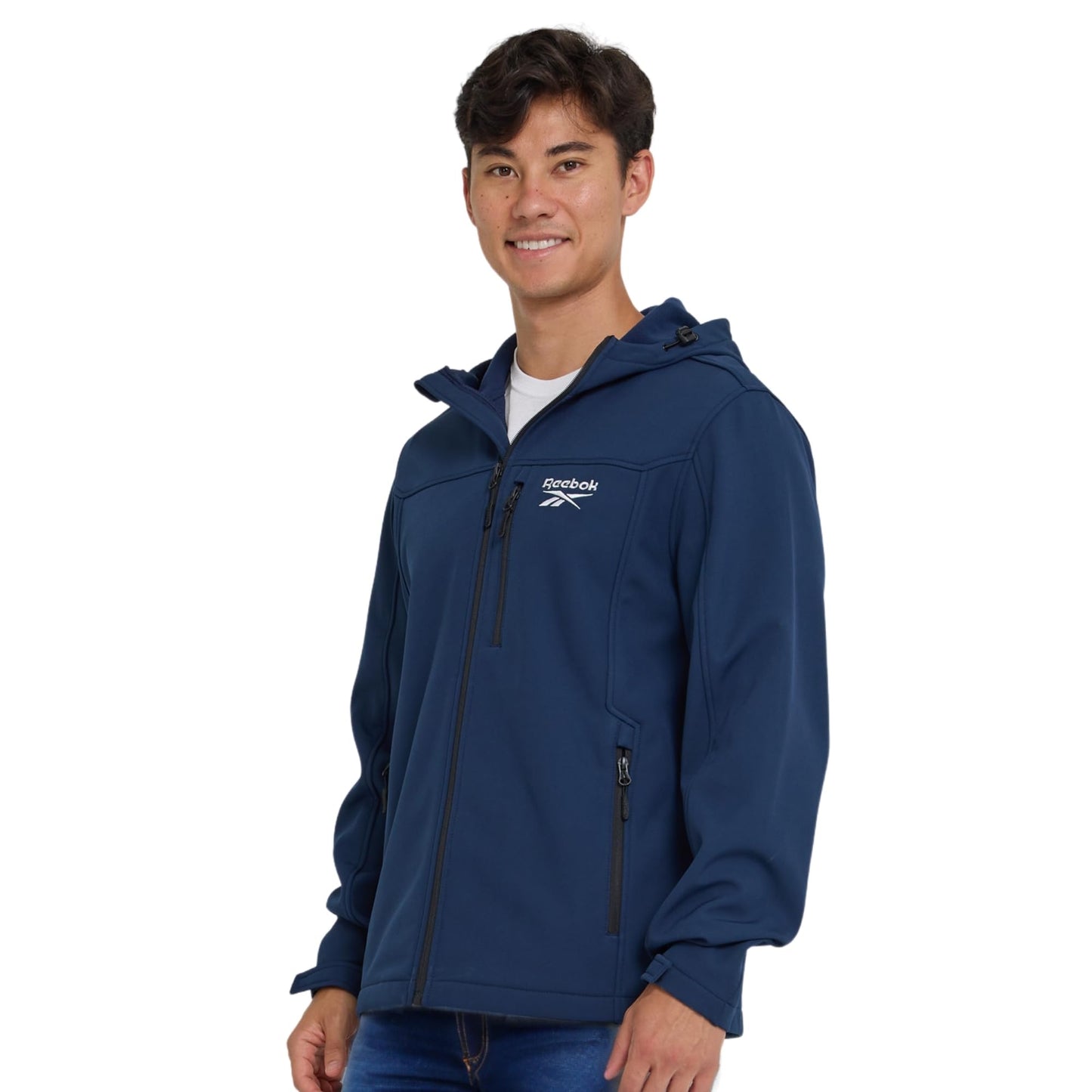 Reebok Waterproof Soft Shell Rain Jacket Men - Rain Coat, Softshell Windbreaker with Hood