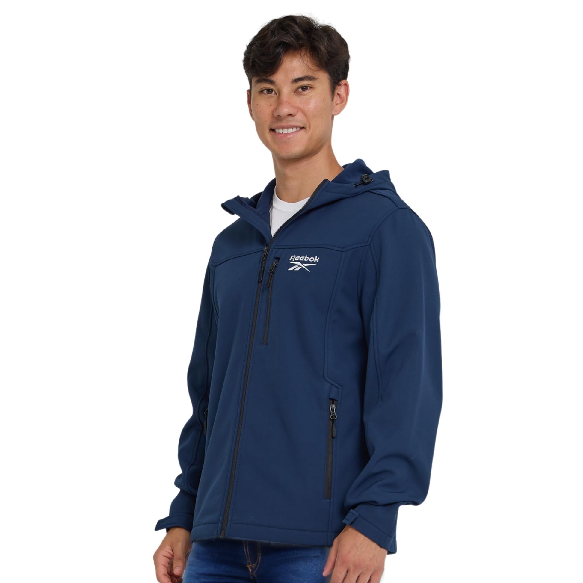 Reebok Waterproof Soft Shell Rain Jacket Men - Rain Coat, Softshell Windbreaker with Hood