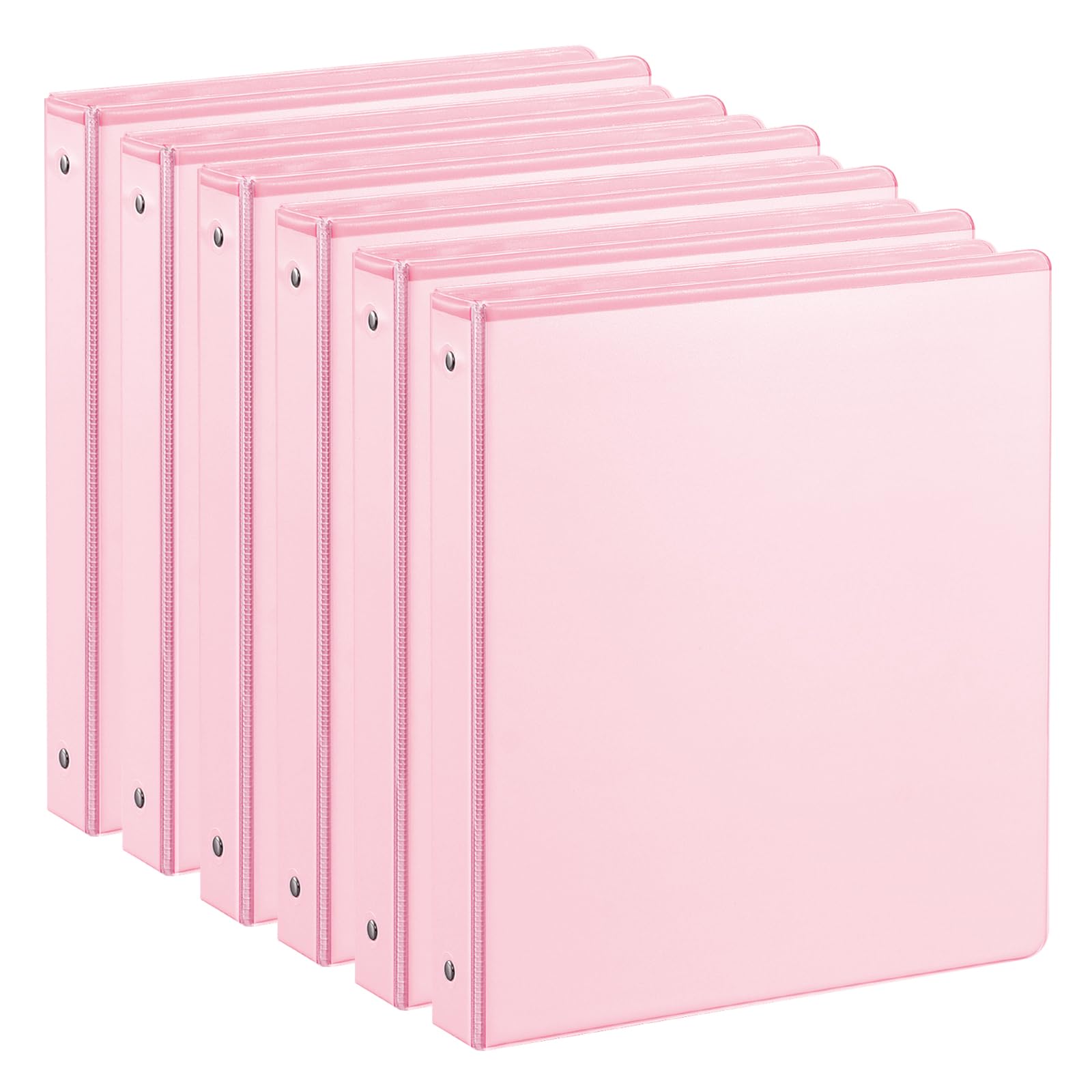 1-inch 3 Ring Binder with 2 Interior Pockets, 1'' Basic Binders Holds US Letter Size 8.5'' x 11'' Paper - Versatile Binders for Office, Home, and School Use, 6 Pack (6-Color Assorted)