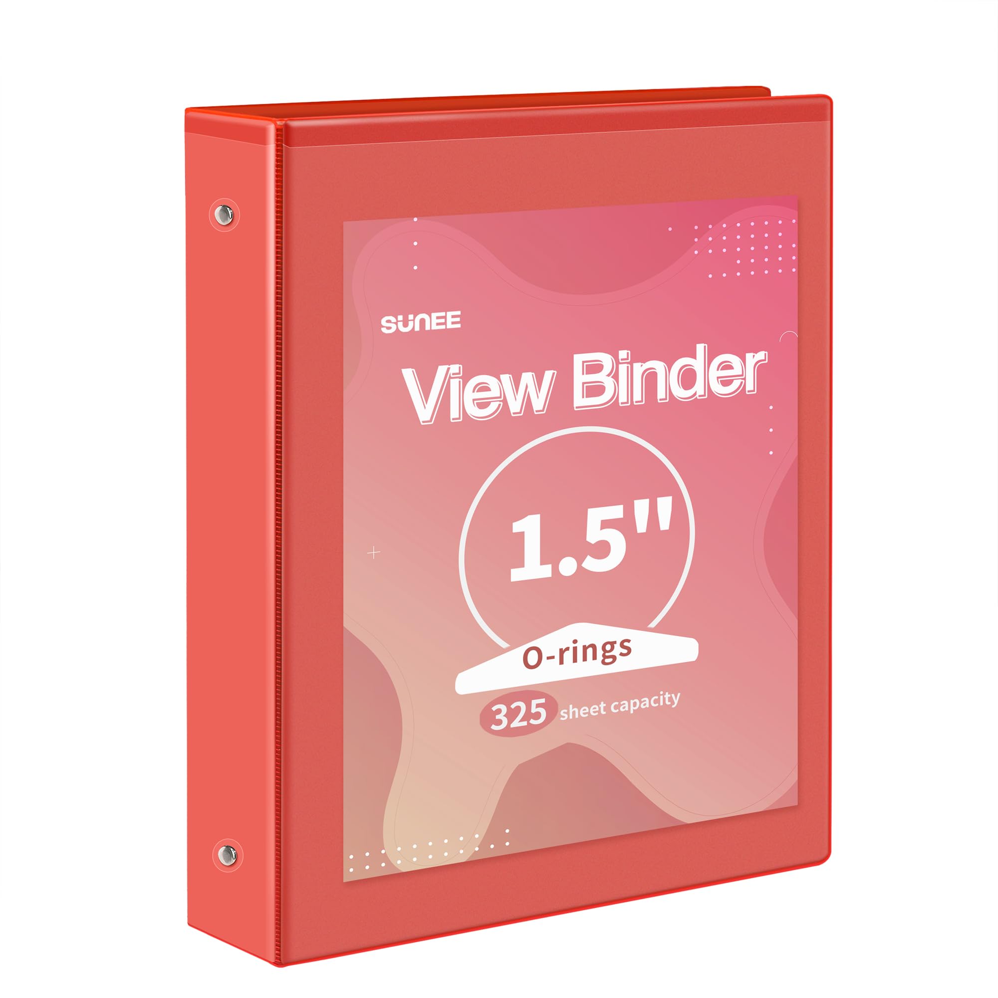 SUNEE 3 Ring Binder 1 Inch 1 Pack, Clear View Binder Three Ring PVC-Free (Fit 8.5x11 Inches) for School or Office Supplies, White