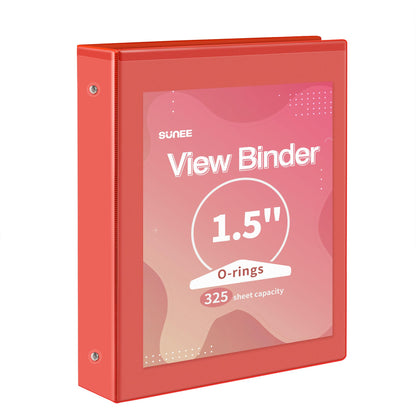 SUNEE 3 Ring Binder 1 Inch 1 Pack, Clear View Binder Three Ring PVC-Free (Fit 8.5x11 Inches) for School or Office Supplies, White