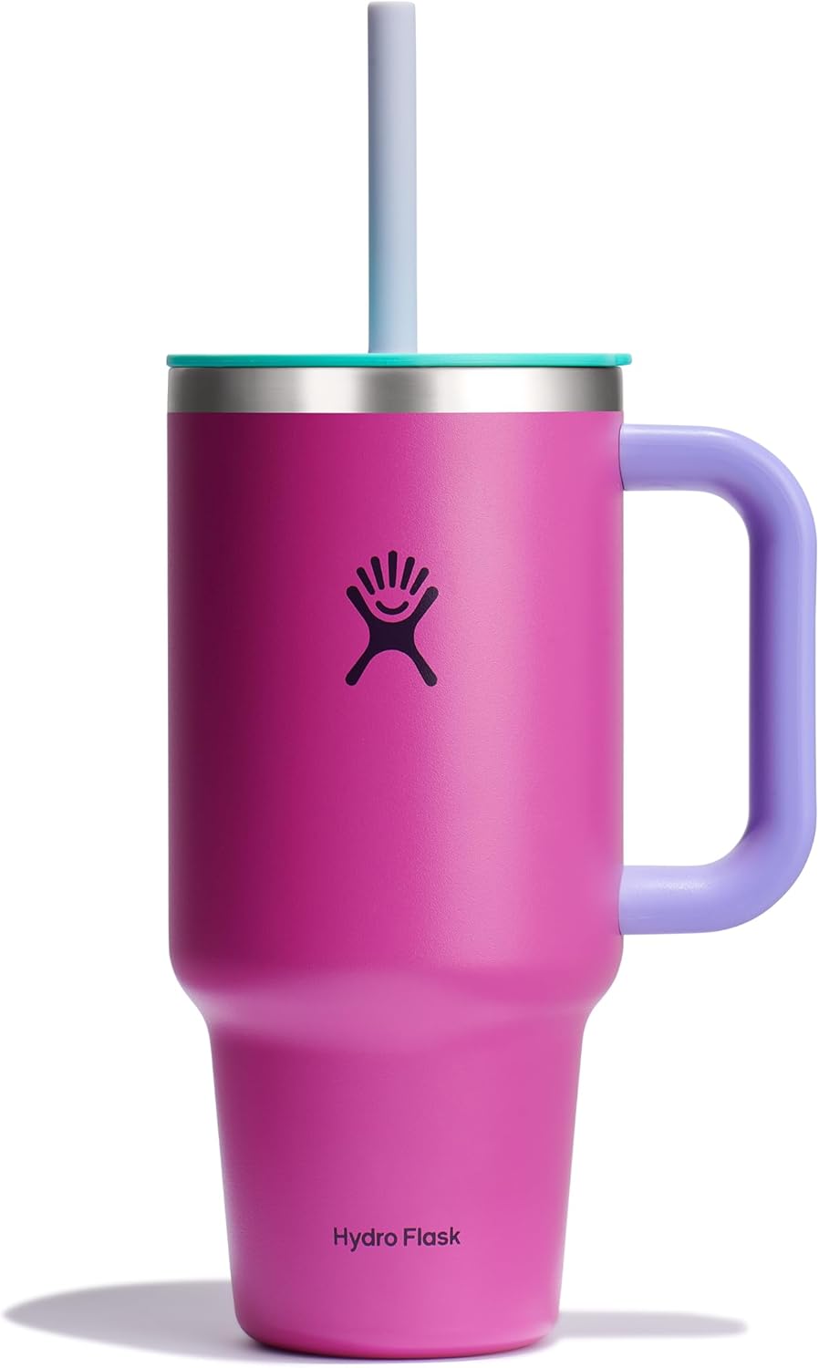 Hydro Flask 32 Oz Travel Tumbler with Handle, Lid and Straw - Insulated Stainless Steel in Holiday Punch