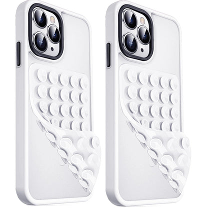2 Pack Double Sided Silicone Suction Cup Phone Case Mount, Hands-Free Strong Grip Silicon Phone Holder for Selfies and Videos, Non Slip Phone Accessories (LightPink&Translucent)