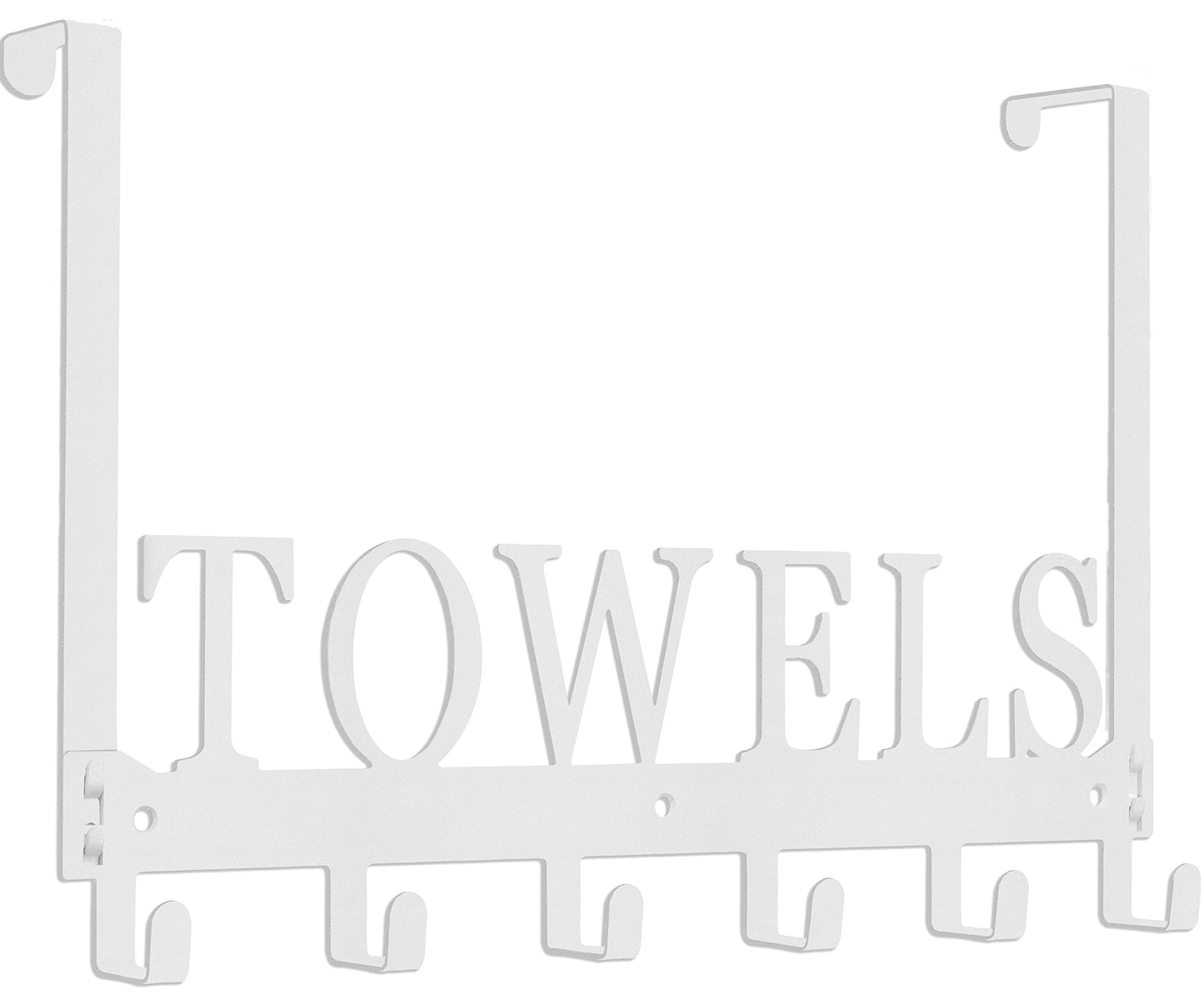 Over The Door Hooks - Towel Holder for Bathroom, Bedroom, Kitchen & Pool - Sandblasted Black Metal Wall Mount