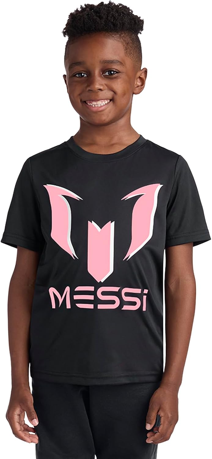 Boys' Lifestyle Short Sleeve Top, Slim-fit Shirt with Logo, Comfortable