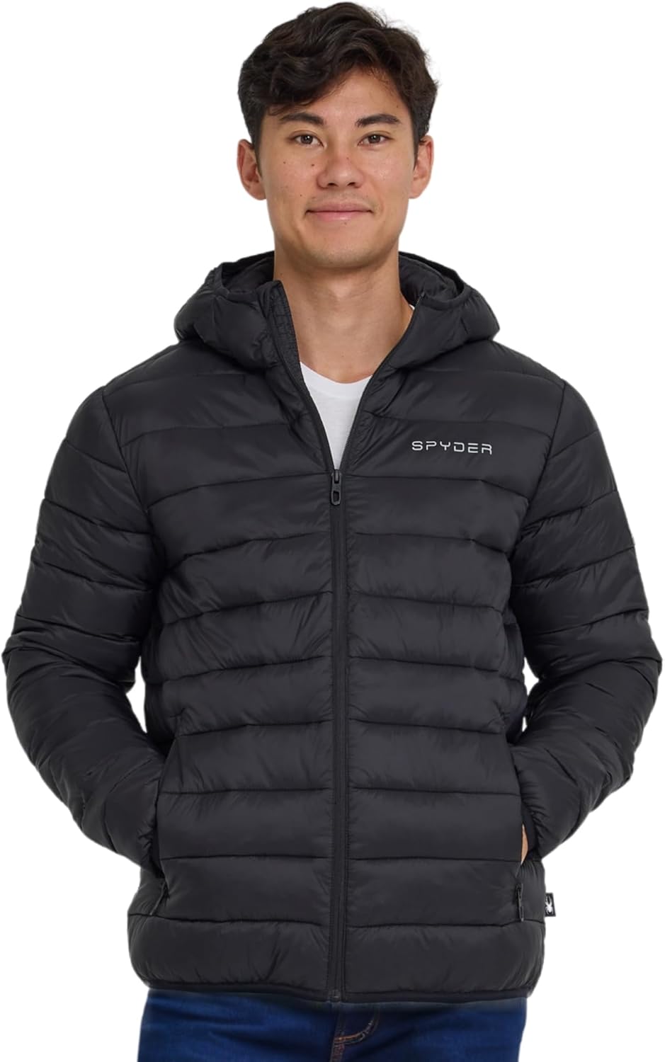 Spyder Packable Puffer Jacket Men with Hood, Lightweight Winter Jackets for Men