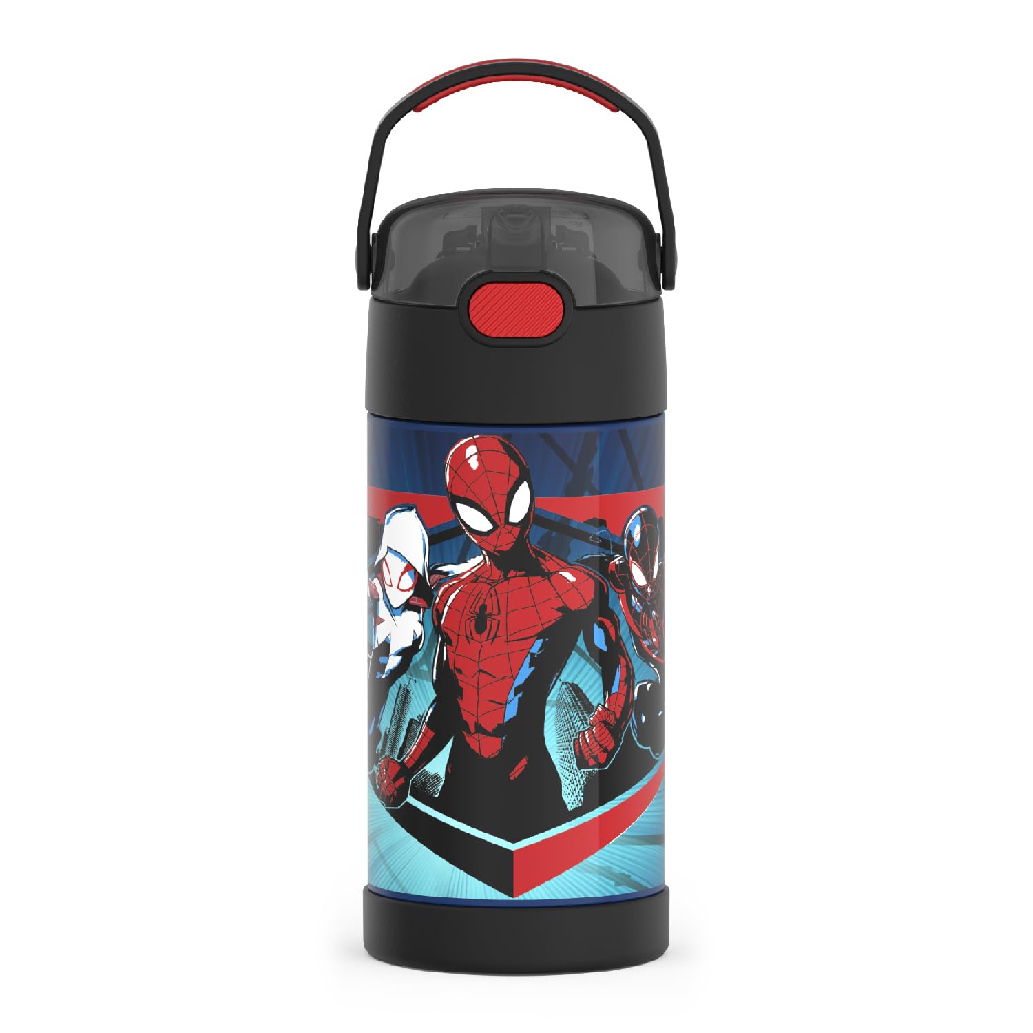 THERMOS FUNTAINER Water Bottle with Straw - 12 Ounce - Kids Stainless Steel Vacuum Insulated Water Bottle with Lid, Bluey