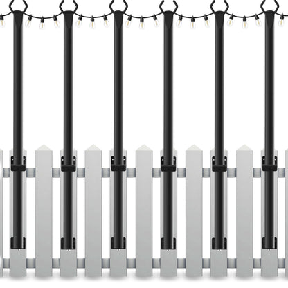 2 Pack String Light Poles,10 Ft Light Poles for Outside String Lights,Outdoor Lights Pole with Fork,Metal Poles Stand for Patio Deck Backyard