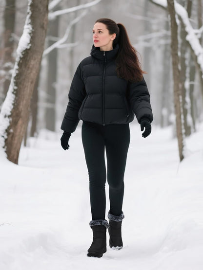 SHIBEVER Women's Snow Boots Winter: Waterproof Fur Lined Anti-Slip Ankle Booties Outdoor Comfortable Warm Women Snow Boot