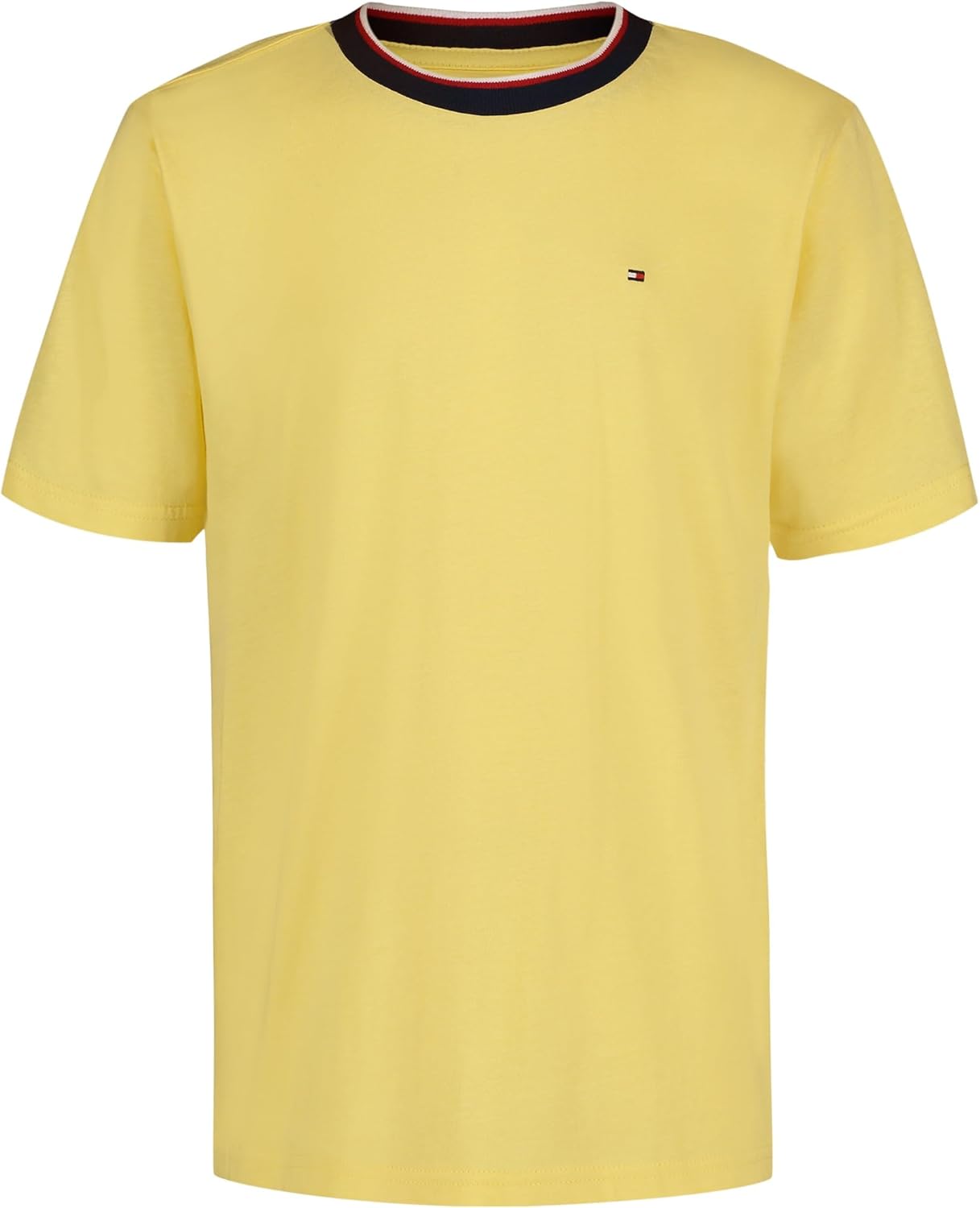 Tommy Hilfiger Boys' Short Sleeve YD Ringer Crew Neck T-Shirt, Soft, Comfortable, Relaxed Fit