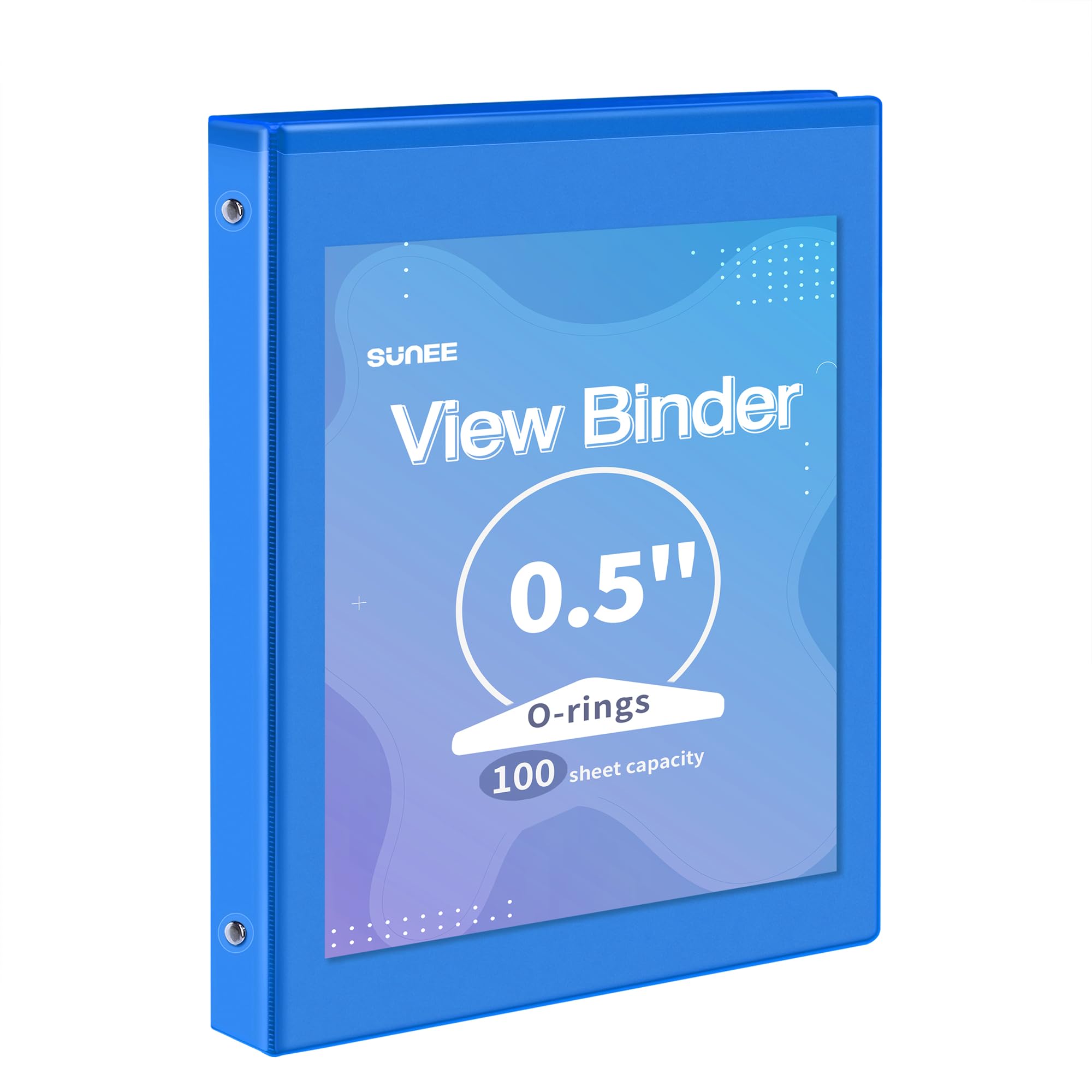 SUNEE 3 Ring Binder 1 Inch 1 Pack, Clear View Binder Three Ring PVC-Free (Fit 8.5x11 Inches) for School or Office Supplies, White