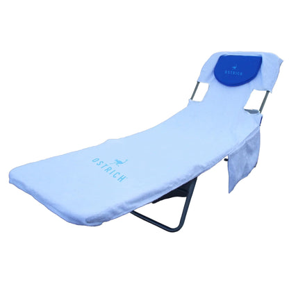Ostrich Folding Beach Lounge Chair, Reclining Outdoor Chaise Lounger, Teal